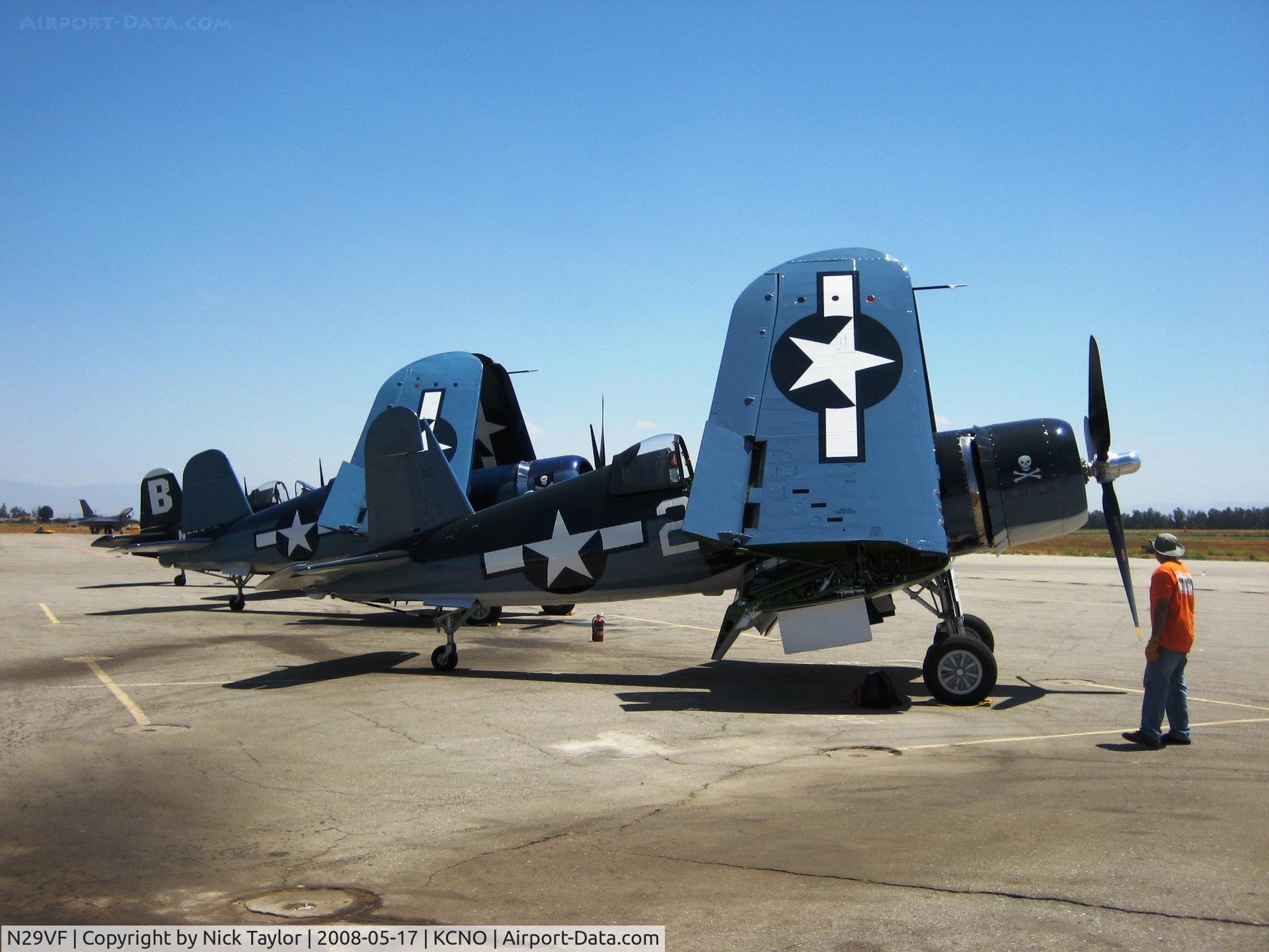 N29VF, 1945 Goodyear FG-1D Corsair C/N 3997, Corsair lineup Chino 08