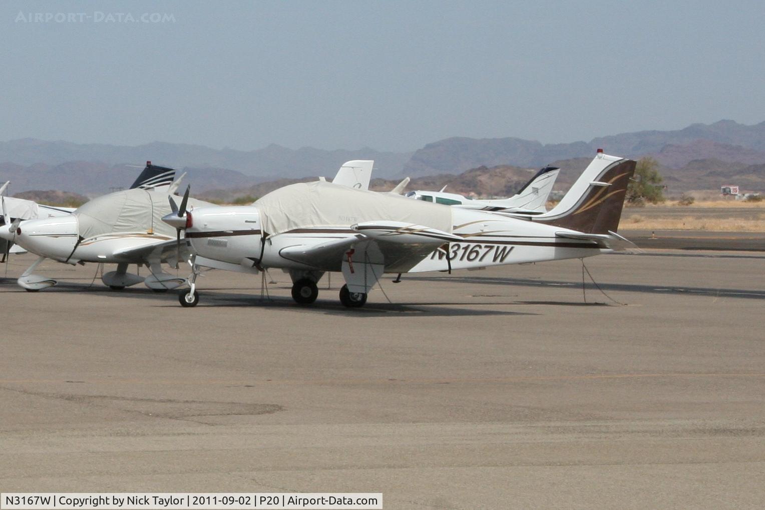 N3167W, 1988 Beech A36 Bonanza 36 C/N E-2434, Parked at Parker