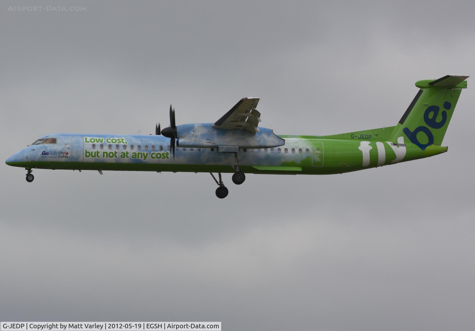 G-JEDP, 2003 De Havilland Canada DHC-8-402Q Dash 8 C/N 4085, Arriving at EGSH.