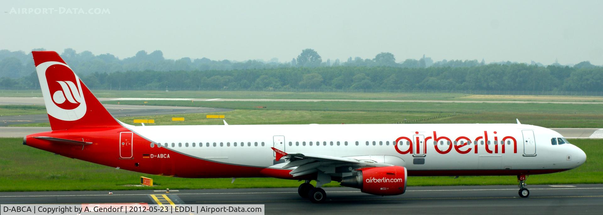 D-ABCA, 2008 Airbus A321-211 C/N 3708, Air Berlin, is seen here taxiing at Düsseldorf Int´l (EDDL)
