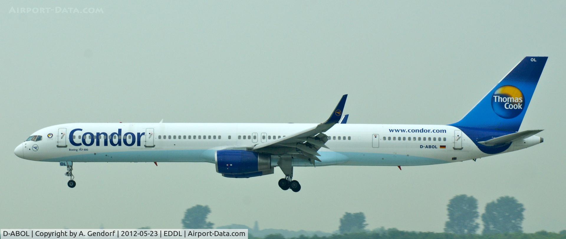 D-ABOL, 2000 Boeing 757-330 C/N 29021, Condor, is seen here on finals for Rwy23L at Düsseldorf Int´l (EDDL)