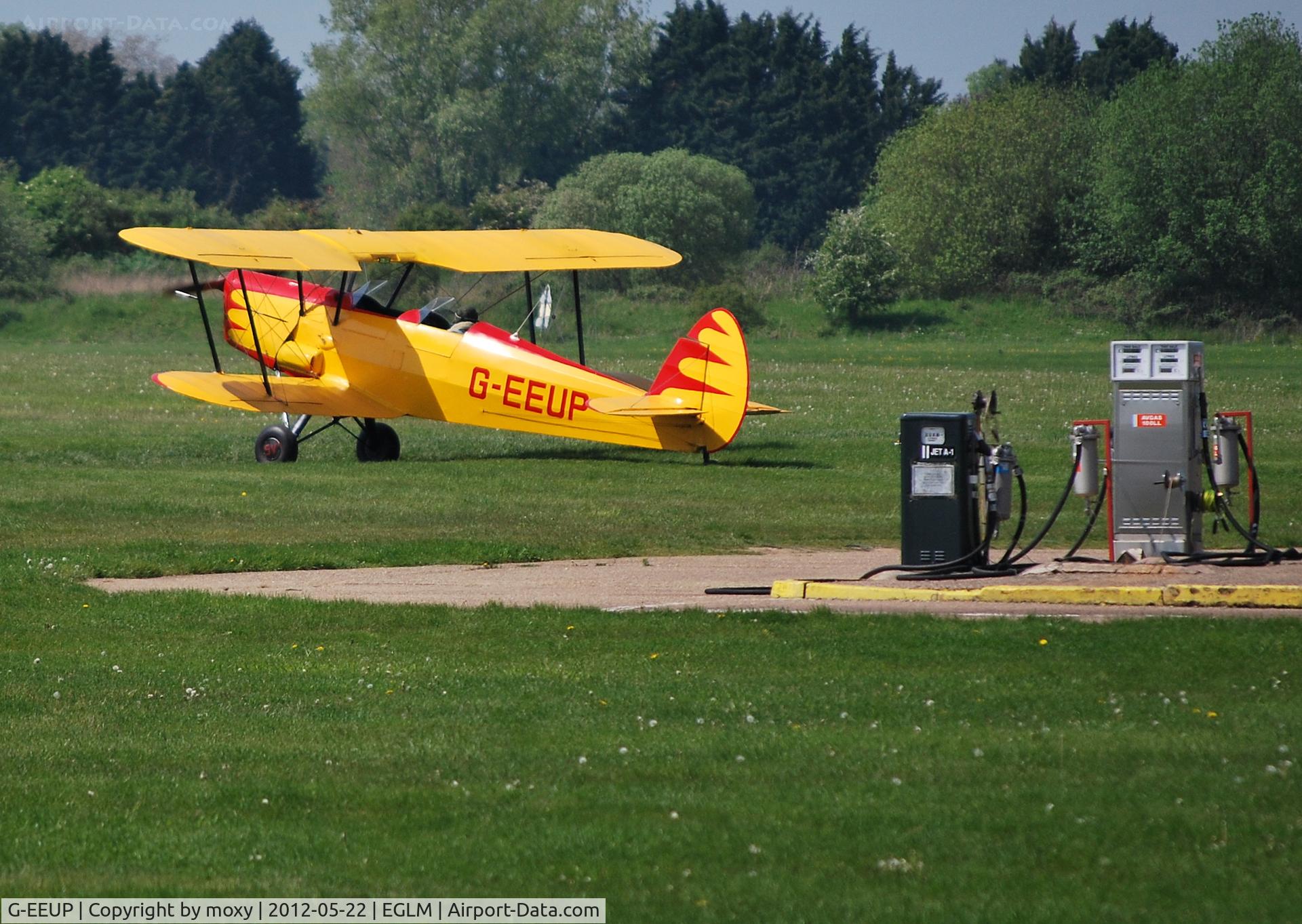 G-EEUP, 1946 Stampe-Vertongen SV-4C C/N 451, Stampe SV4C leaving the pumps at White Waltham. Ex F-BCXQ