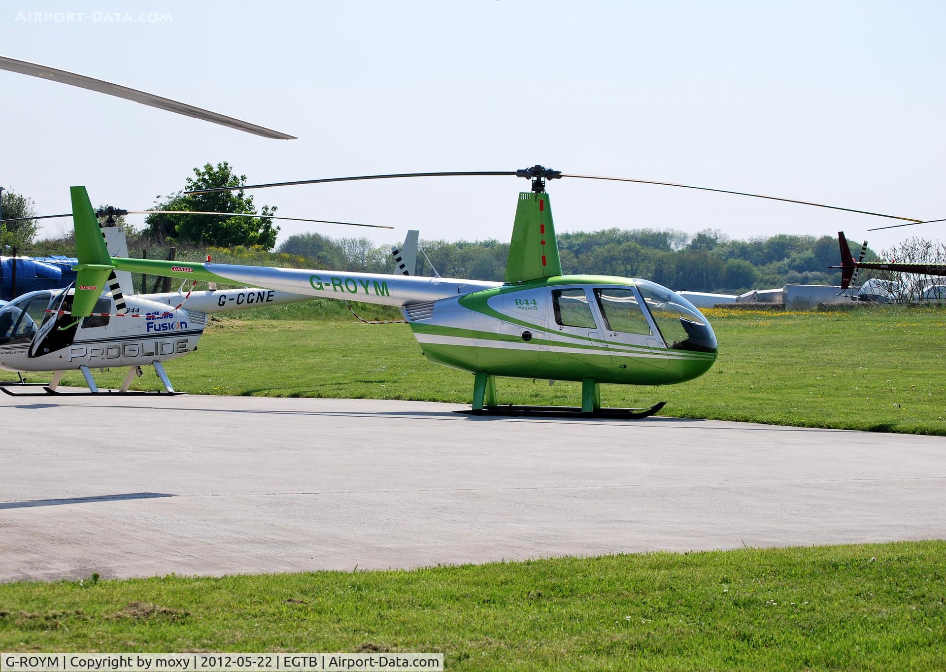G-ROYM, 2008 Robinson R44 Raven II C/N 12295, Robinson R44 Raven II at Wycombe Air Park.