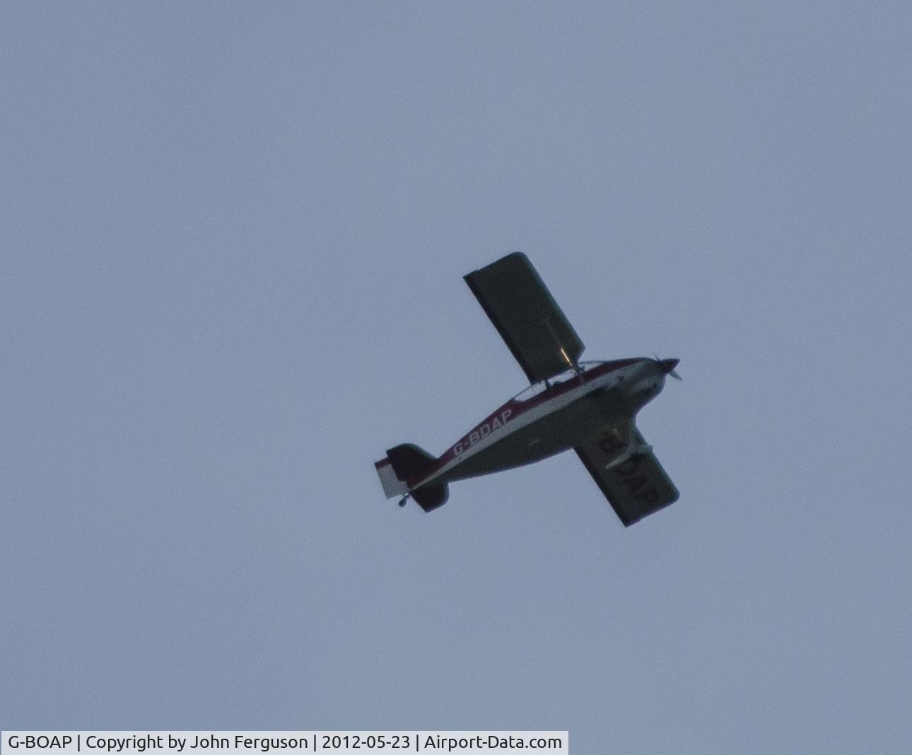 G-BOAP, 1987 Thunder And Colt Ltd COLT 160A C/N 1151, Flying over Elgin quite high , 200mmm zoom lens at is max