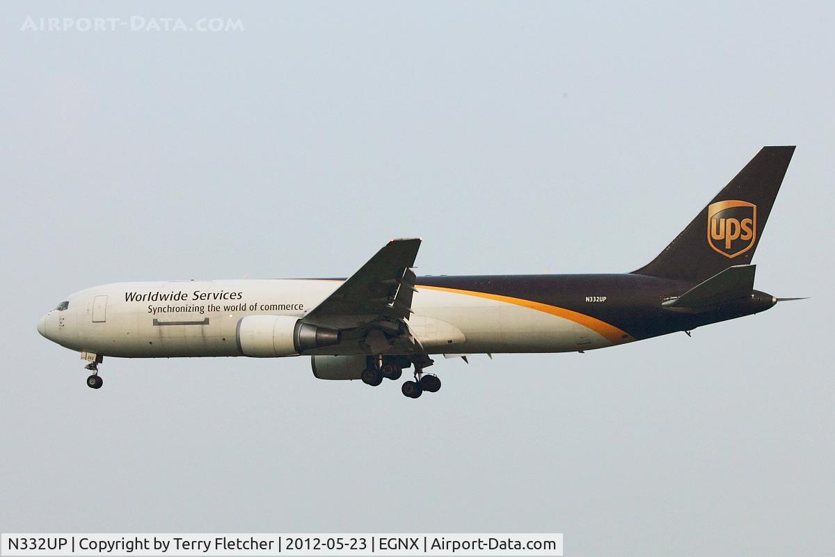 N332UP, 2001 Boeing 767-34AF C/N 32843, UPS B767 arriving at East Midlands