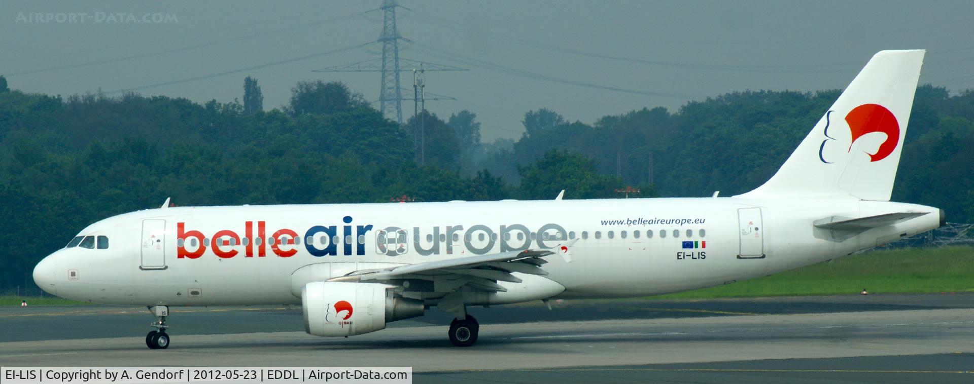 EI-LIS, 2008 Airbus A320-214 C/N 3492, Belle Air Europe, seen here on Rwy23L for departure at Düsseldorf Int´l (EDDL)