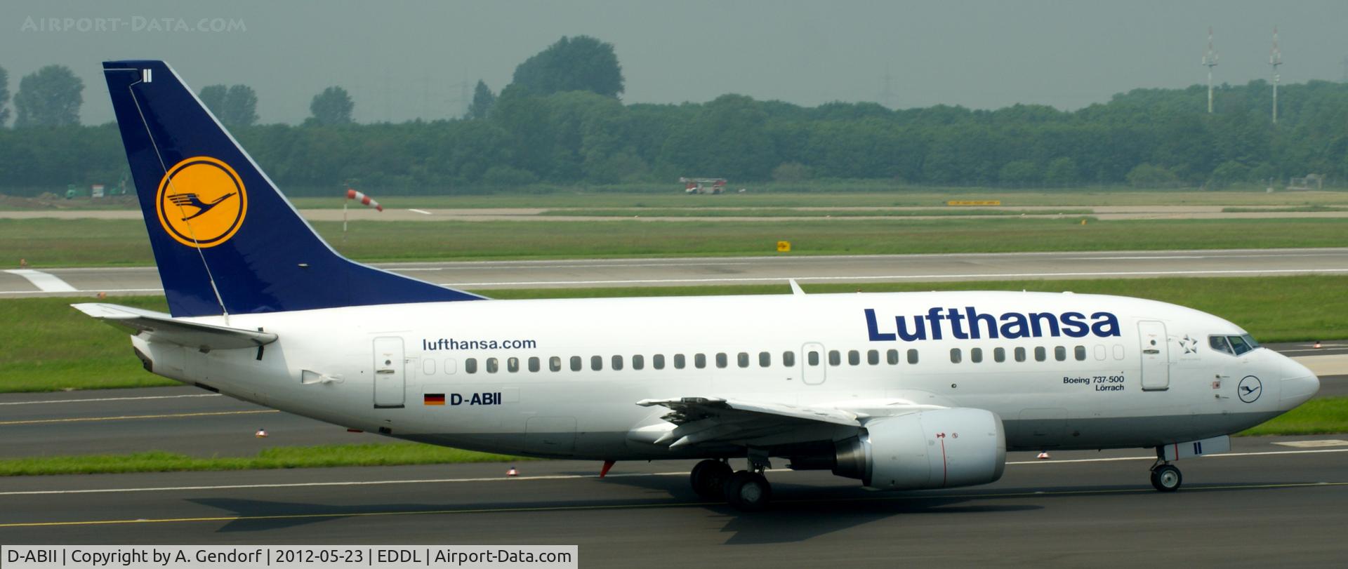 D-ABII, 1991 Boeing 737-530 C/N 24822, Lufthansa, is taxiing for departure at Düsseldorf Int´l (EDDL)