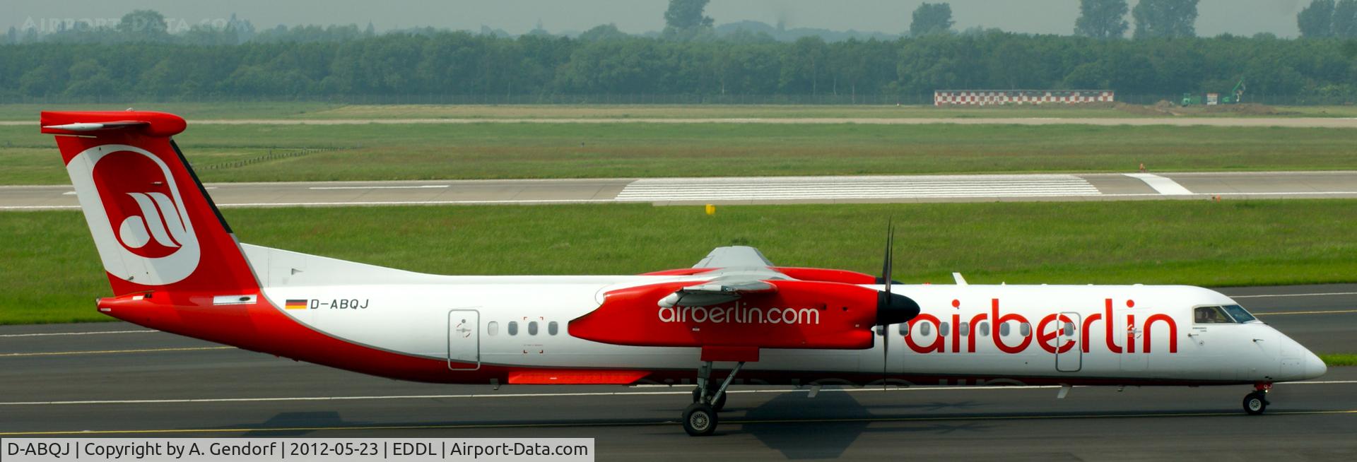 D-ABQJ, 2009 De Havilland Canada DHC-8-402Q Dash 8 C/N 4274, LGW-Luftfahrtgesellschaft Walter (Air Berlin cs.), is seen here taxiing at Düsseldorf Int´l (EDDL)