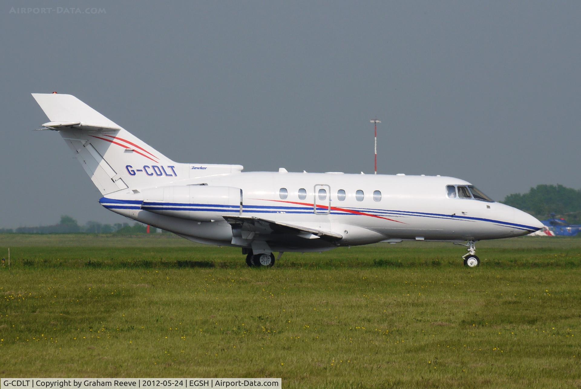 G-CDLT, 2005 Raytheon Hawker 800XP C/N 258710, Just landed.