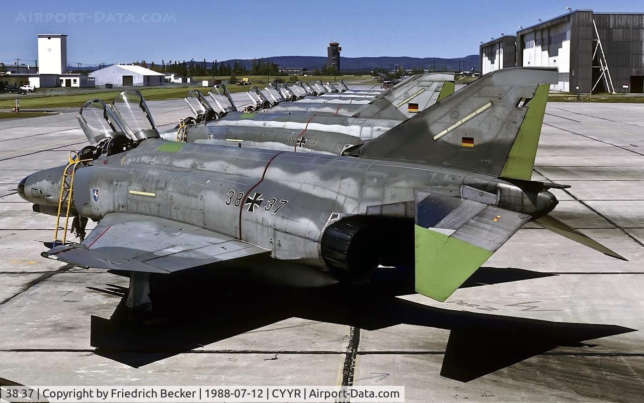 38 37, 1972 McDonnell Douglas F-4F Phantom II C/N 4716, flightline at CFB Goose Bay