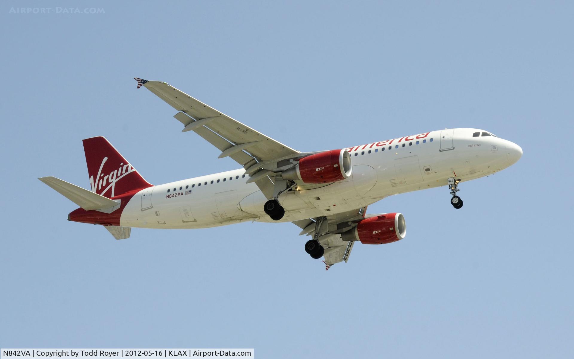 N842VA, 2011 Airbus A320-214 C/N 4805, Arriving at LAX on 24R
