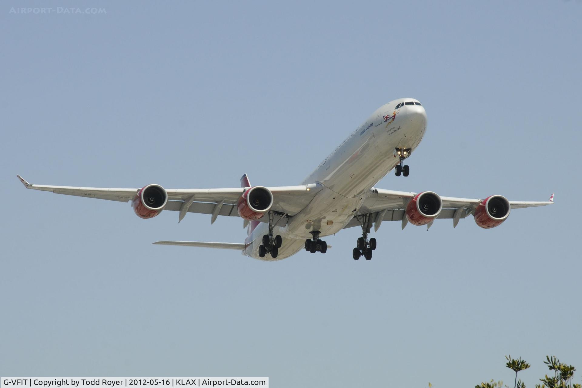 G-VFIT, 2006 Airbus A340-642 C/N 753, Arriving at LAX on 24R