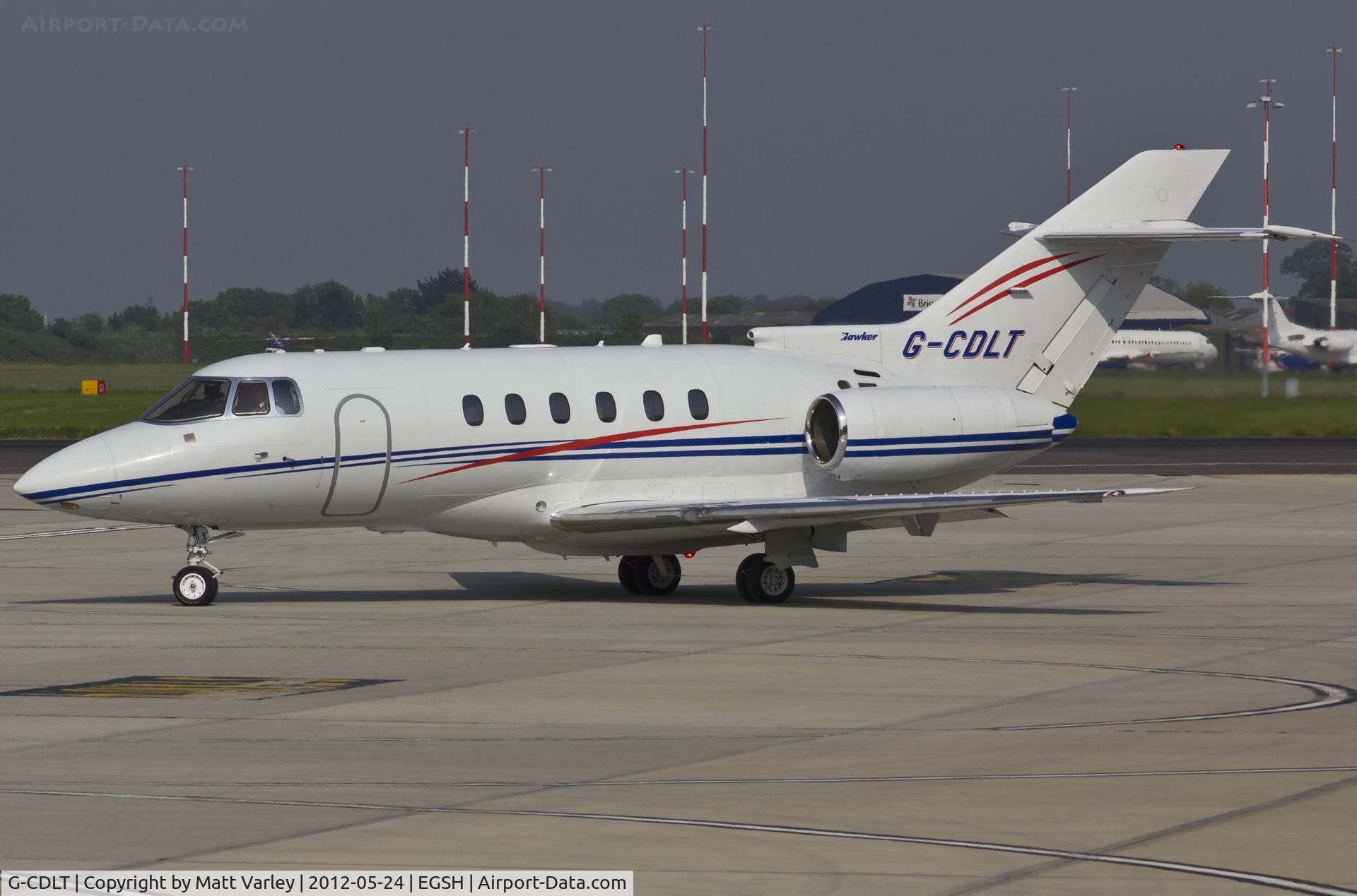 G-CDLT, 2005 Raytheon Hawker 800XP C/N 258710, About to depart SaxonAir.