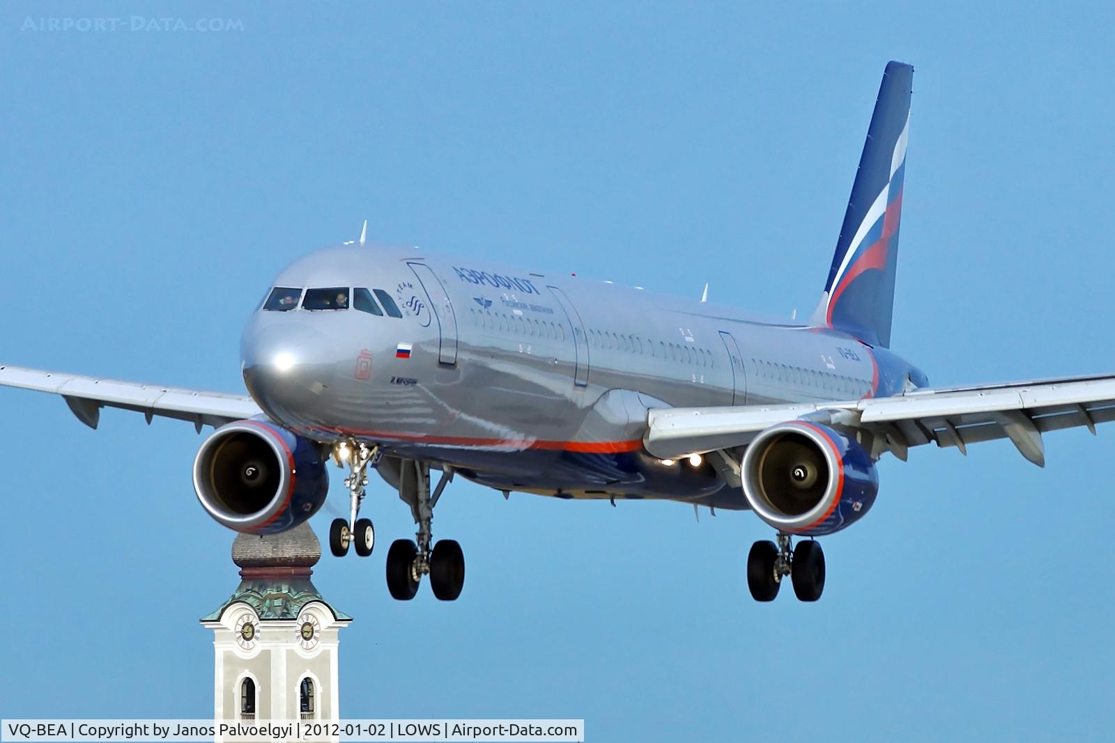 VQ-BEA, 2009 Airbus A321-211 C/N 4058, Aeroflot Airbus A321-211 on final approach in LOWS/SZG
