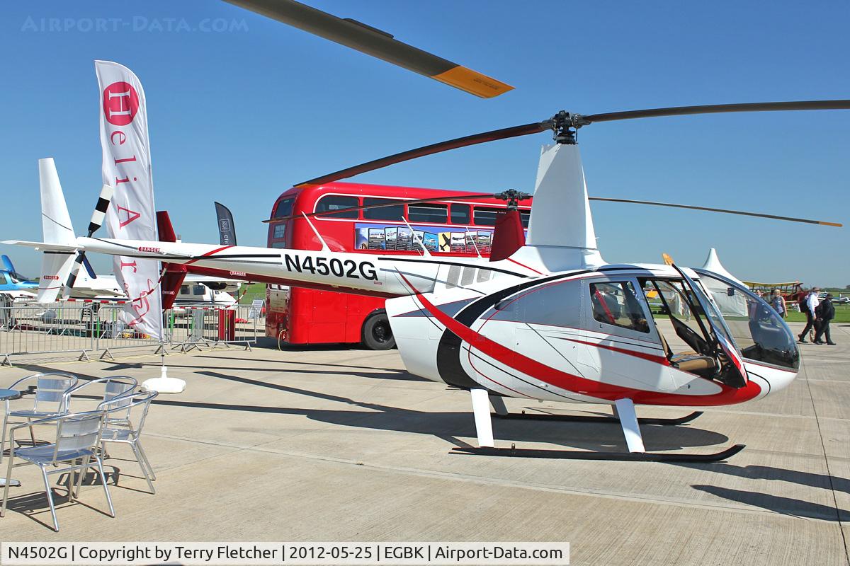 N4502G, 2011 Robinson R66 Turbine C/N 0059, Exhibited in the Static Park at 2012 AeroExpo at Sywell