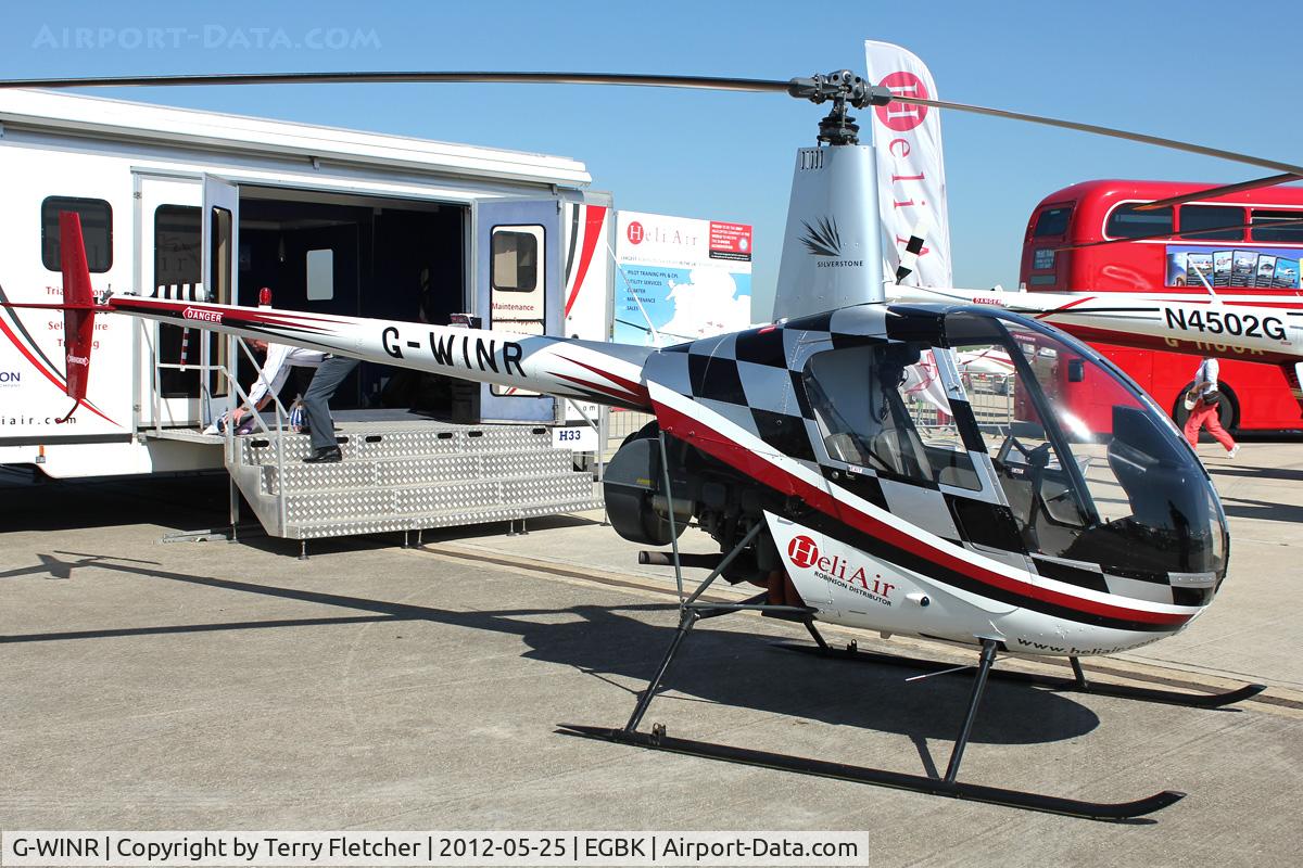 G-WINR, 1991 Robinson R22 Beta C/N 1709, Exhibited in the Static Park at 2012 AeroExpo at Sywell