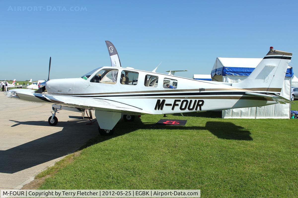 M-FOUR, 2008 Hawker Beechcraft G36 Bonanza C/N E-3849, Exhibited in the Static Park at 2012 AeroExpo at Sywell