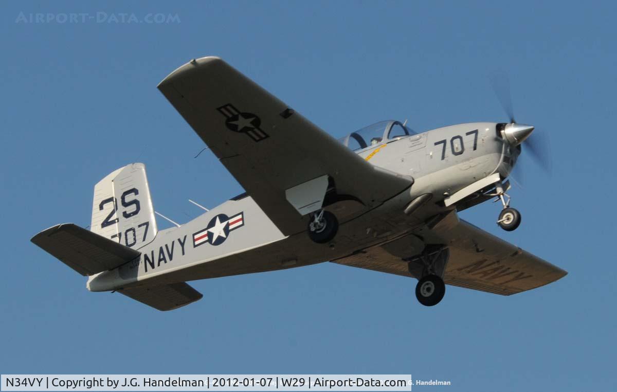 N34VY, 1955 Beech D-45 (T-34B) Mentor C/N BG-41, take off