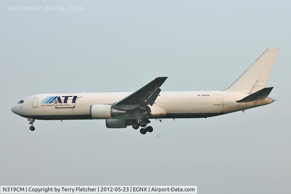 N319CM, 1988 Boeing 767-338 C/N 24407, ATI 1988 Boeing 767-338, c/n: 24407 landing at East Midlands