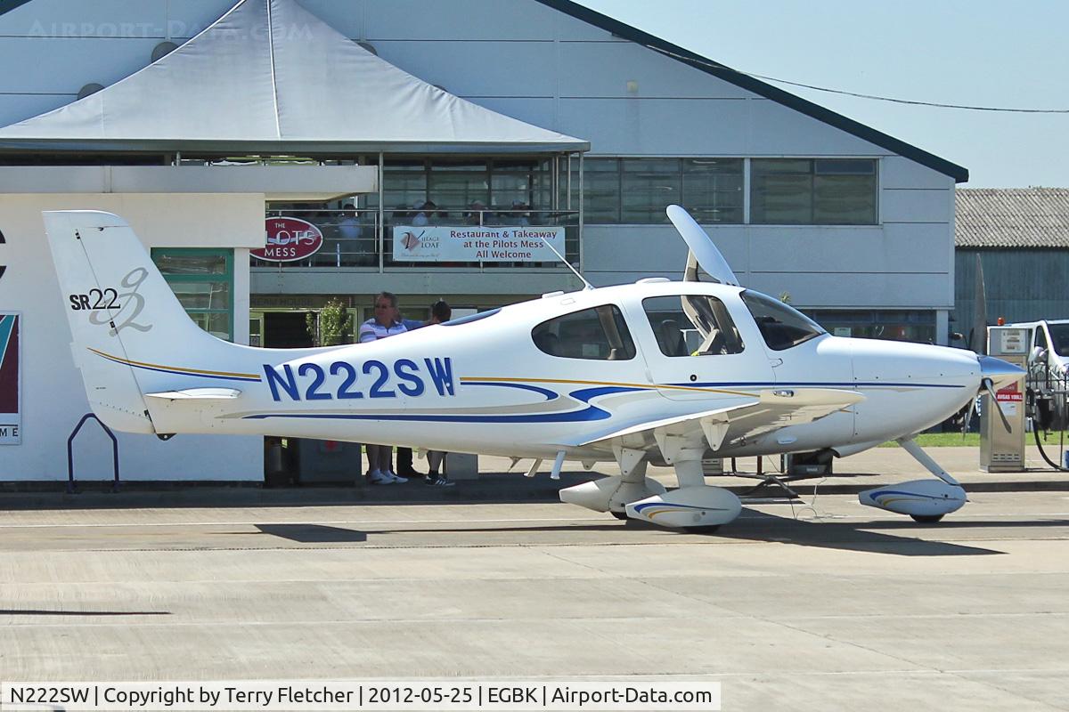 N222SW, 2004 Cirrus SR22 G2 C/N 0977, A visitor on Day 1 of 2012 AeroExpo at Sywell UK