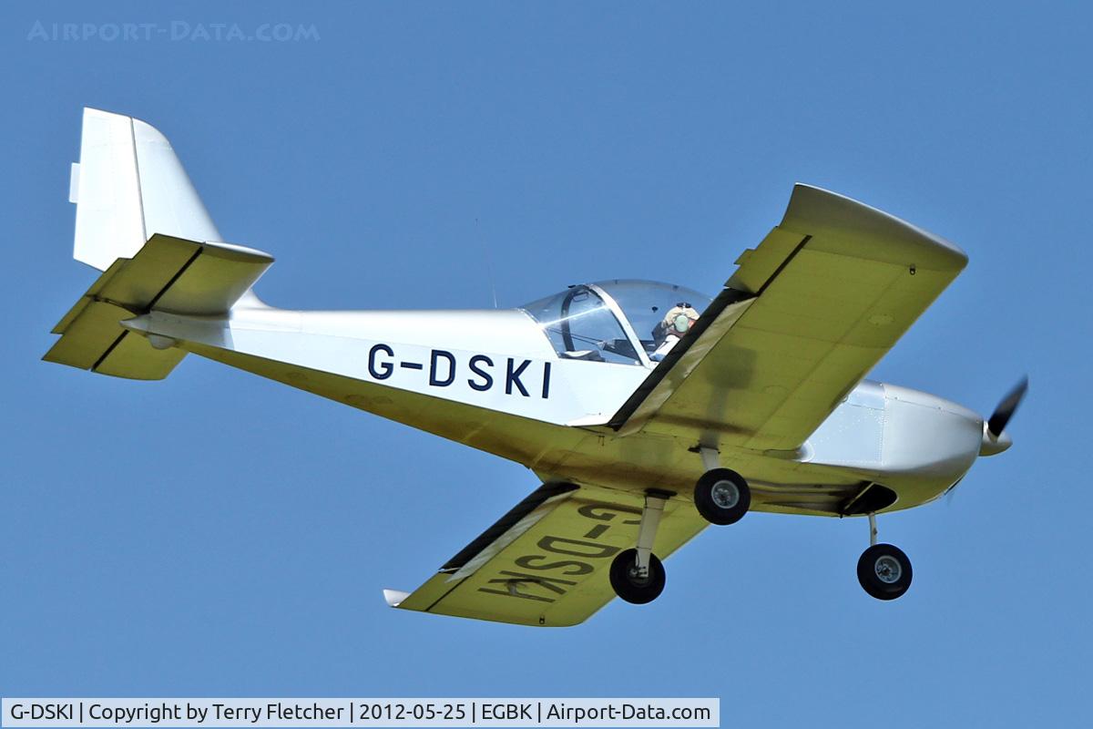 G-DSKI, 2005 Aerotechnik EV-97 Eurostar C/N PFA 315-14088, A visitor to Sywell , on Day 1 of 2012 AeroExpo