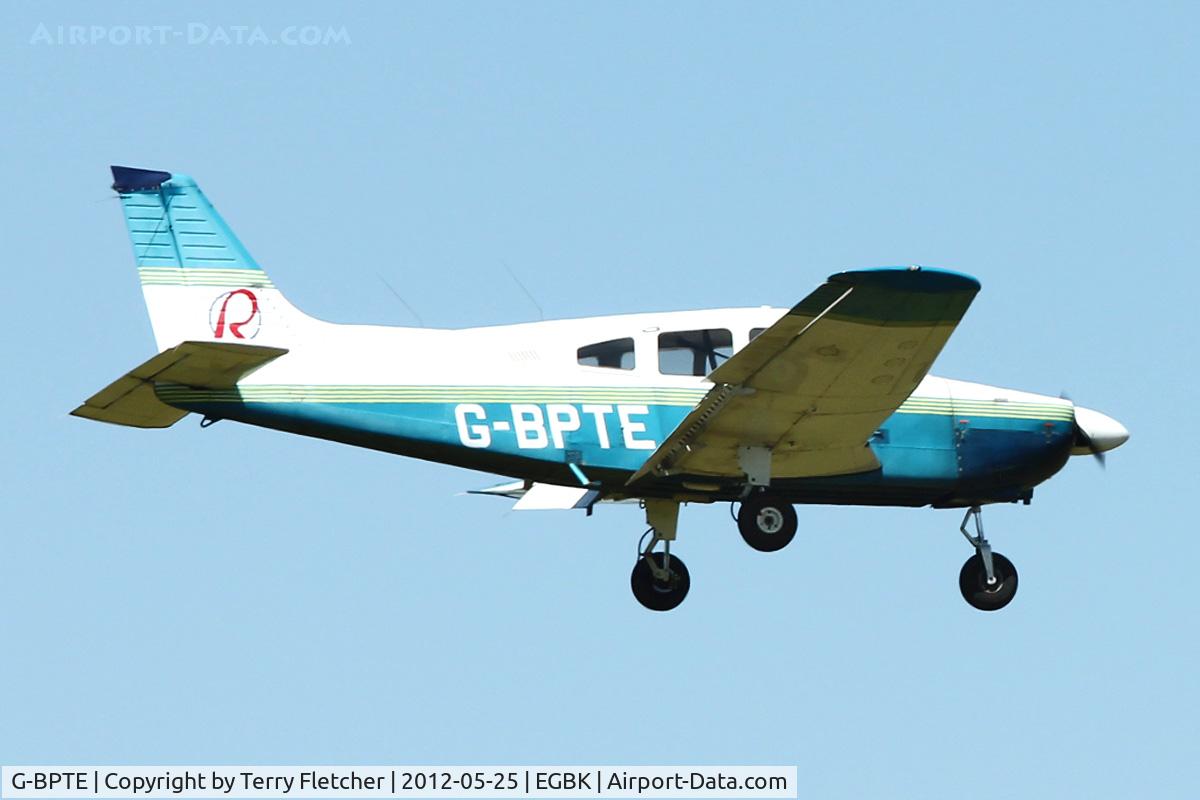 G-BPTE, 1976 Piper PA-28-181 Cherokee Archer II C/N 28-7690178, A visitor to Sywell , on Day 1 of 2012 AeroExpo