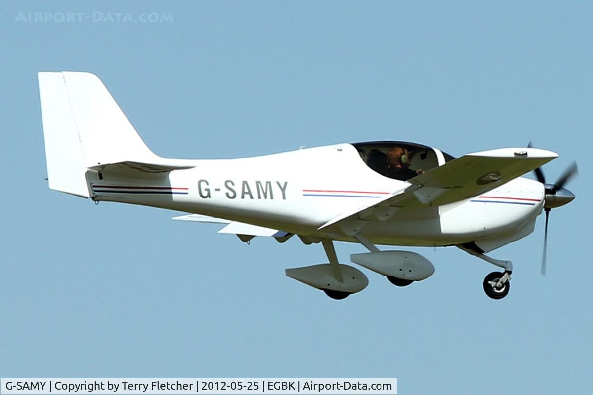 G-SAMY, 1995 Europa XS Tri-Gear C/N PFA 247-12901, A visitor to Sywell , on Day 1 of 2012 AeroExpo