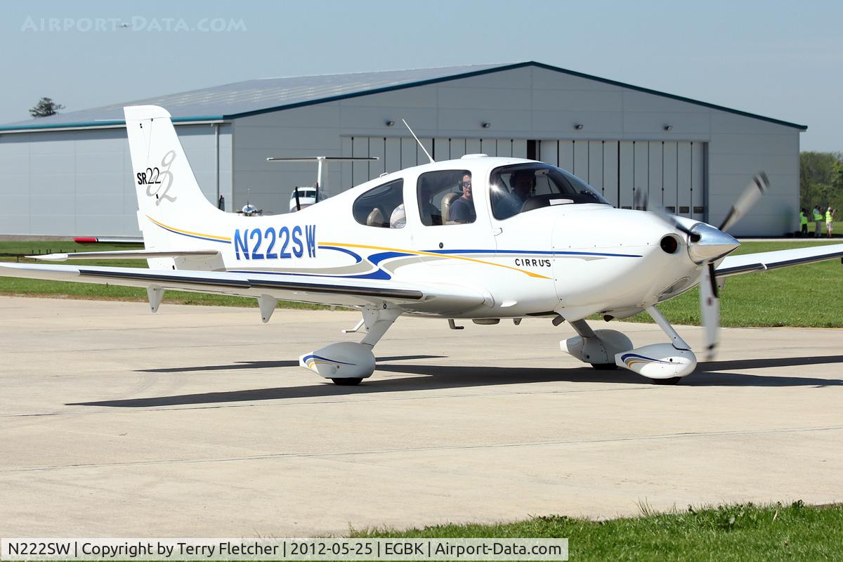 N222SW, 2004 Cirrus SR22 G2 C/N 0977, A visitor to Sywell , on Day 1 of 2012 AeroExpo