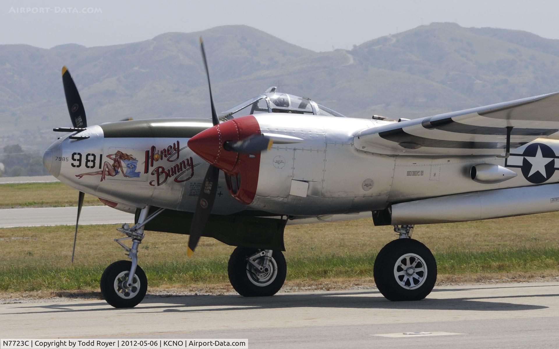 N7723C, 1944 Lockheed P-38L-5 Lightning C/N 7985, Chino Airshow 2012