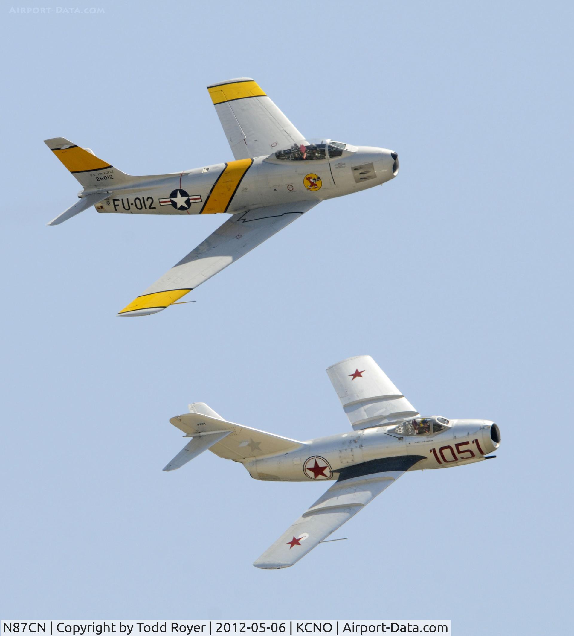 N87CN, Mikoyan-Gurevich MiG-15 C/N 910-51, F-86 and Mig 15 at Chino Airshow 2012