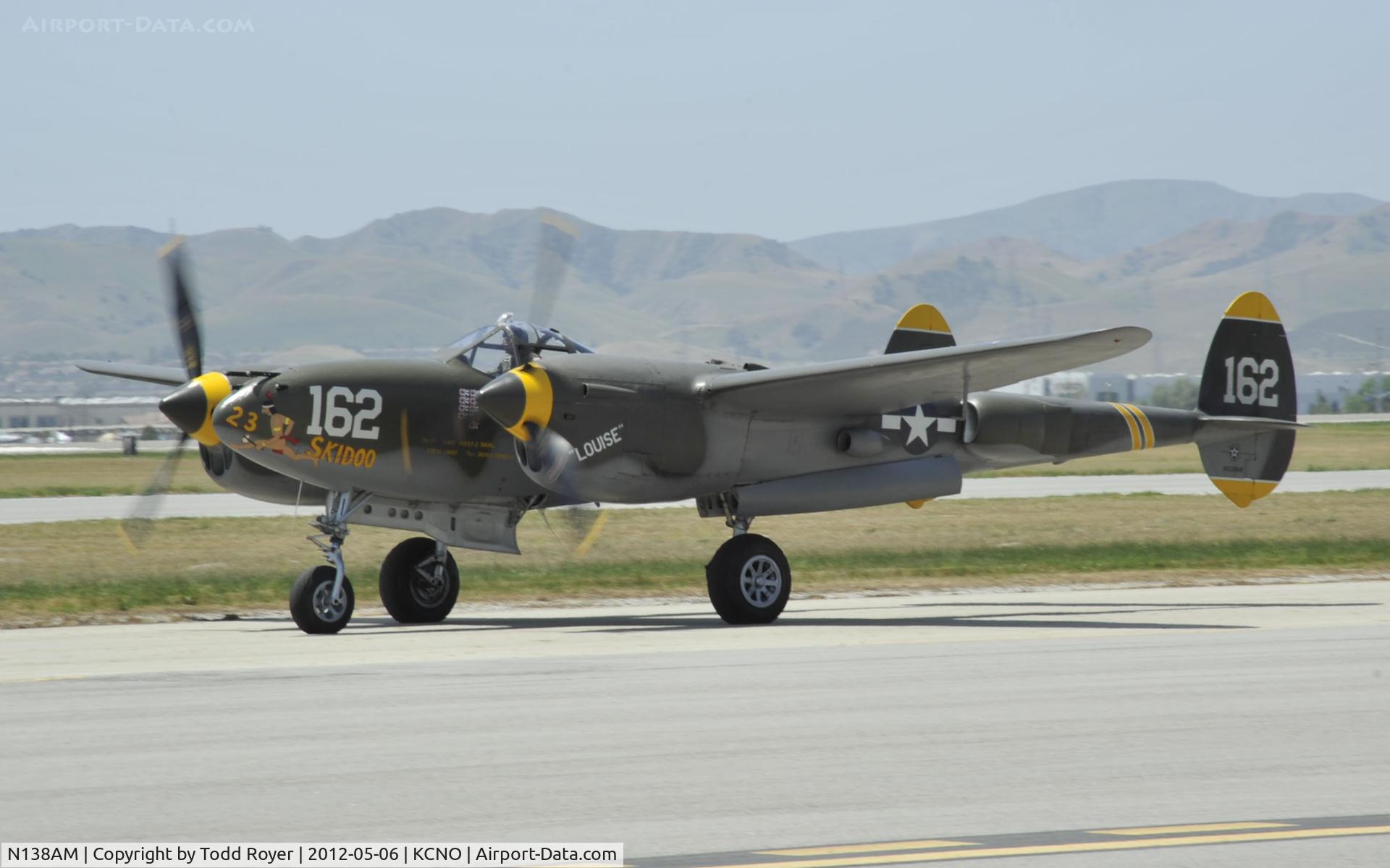 N138AM, 1943 Lockheed P-38J Lightning C/N 44-23314, Chino Airshow 2012
