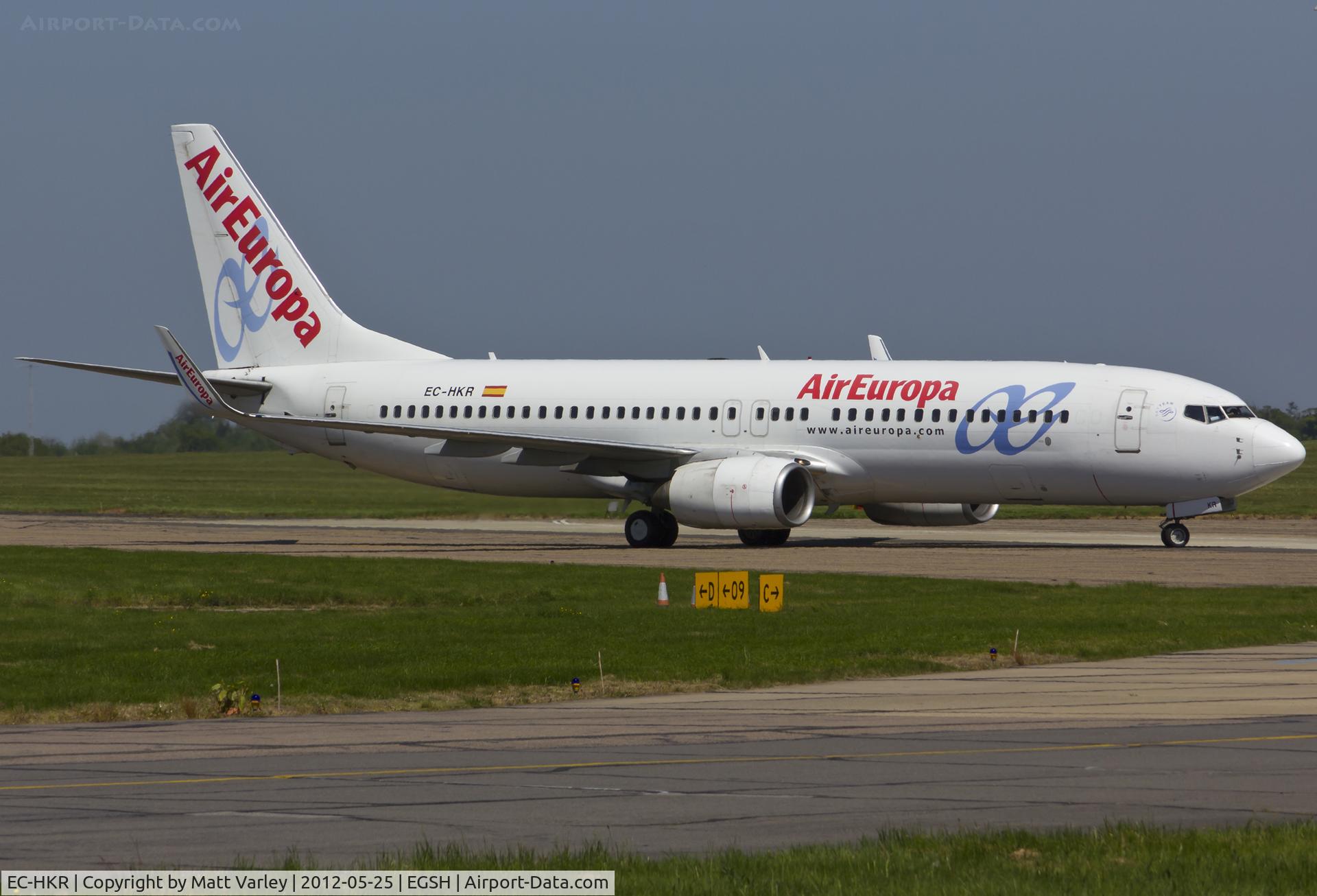 EC-HKR, 2000 Boeing 737-85P C/N 28536, Arriving at EGSH for spray by Air Livery.
