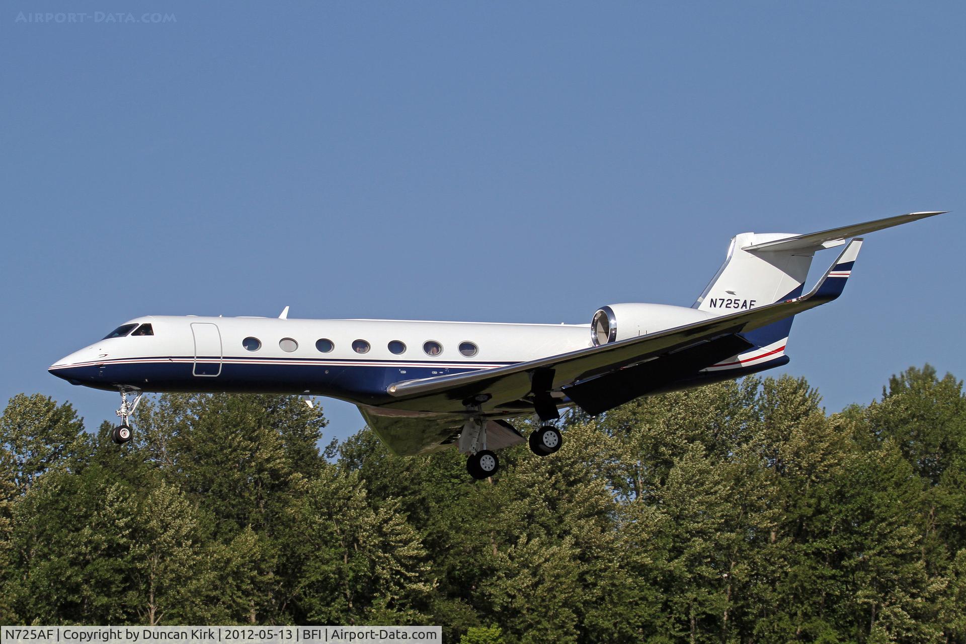 N725AF, 2011 Gulfstream Aerospace GV-SP (G550) C/N 5330, Vulcan's (Paul Allen's) G550