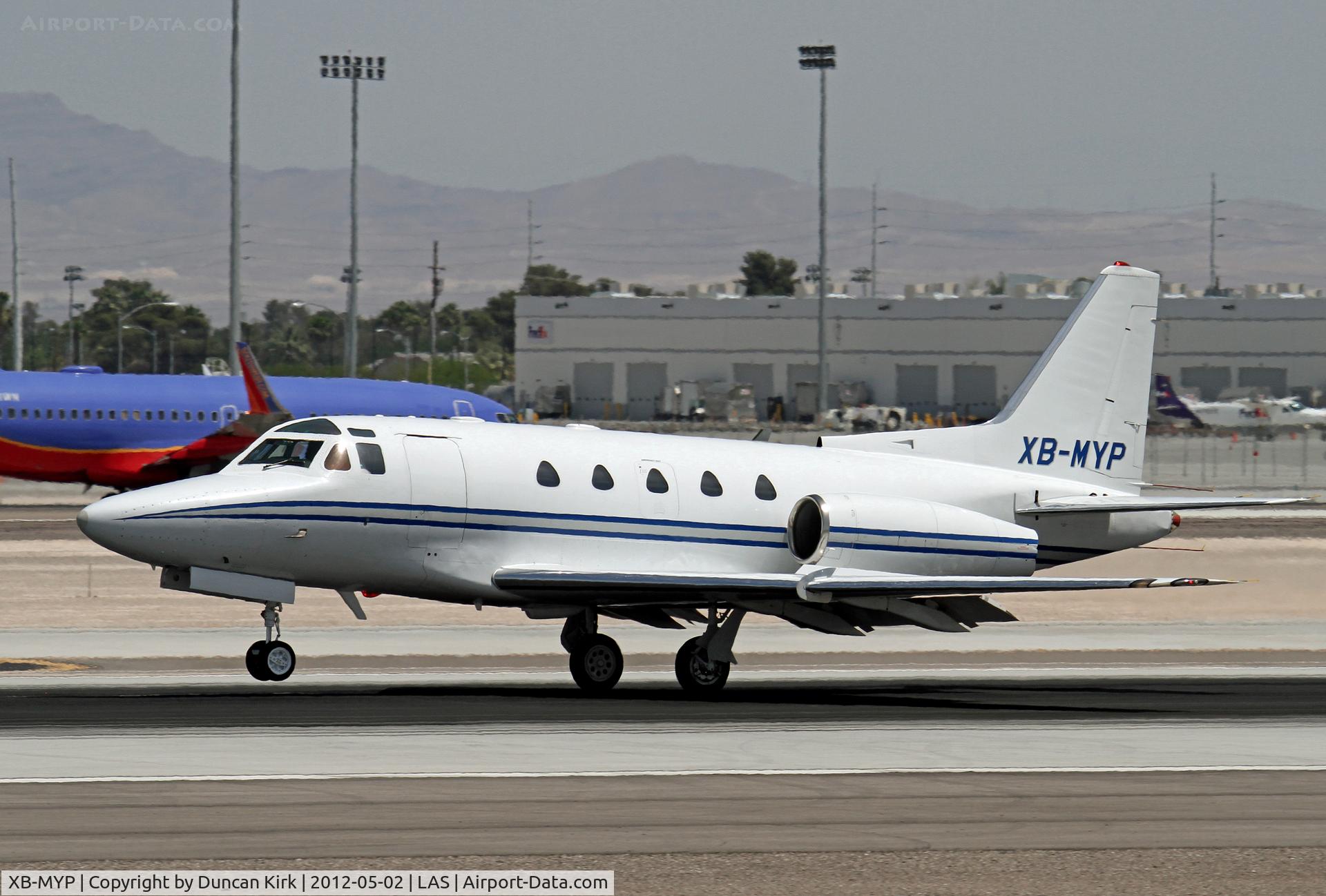 XB-MYP, North American Rockwell Sabreliner 65 C/N 465-50, Having just been to Toluca and shot 21 Sabreliners, three days I needed this arrival at Las Vegas!!!