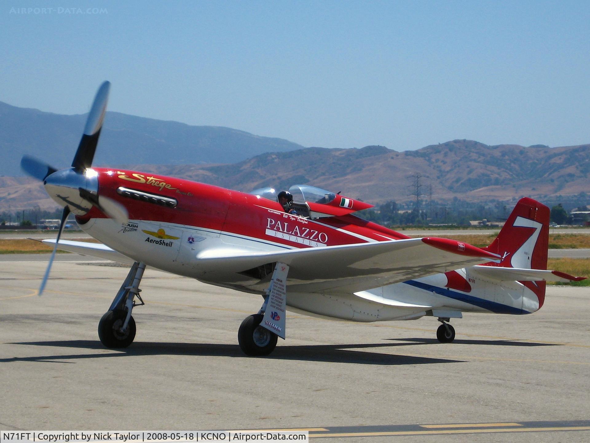 N71FT, 1944 North American P-51D Mustang C/N 00-30, Taxiing in Chino air show 08