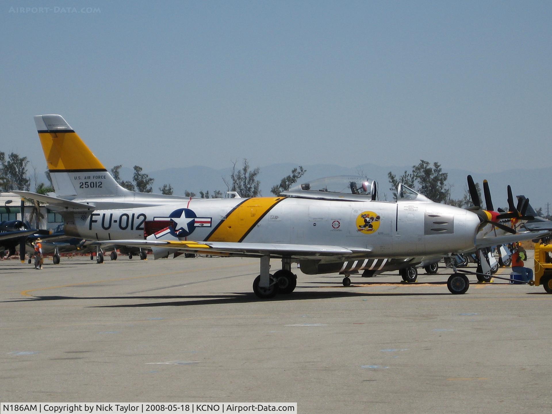 N186AM, 1952 North American F-86F Sabre C/N 191-708, Chino Air Show 08