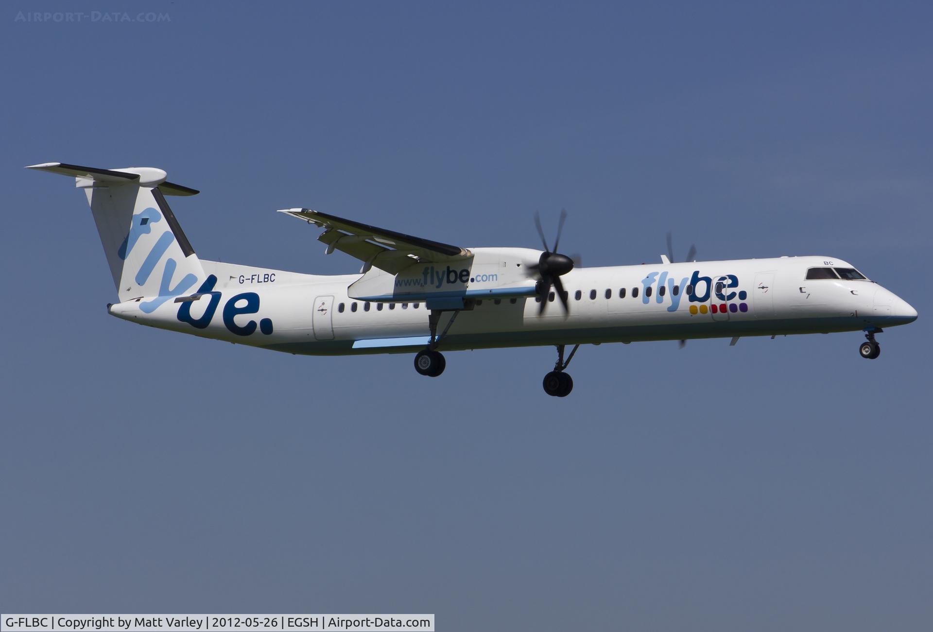 G-FLBC, 2009 De Havilland Canada DHC-8-402Q Dash 8 C/N 4257, Arriving at EGSH.