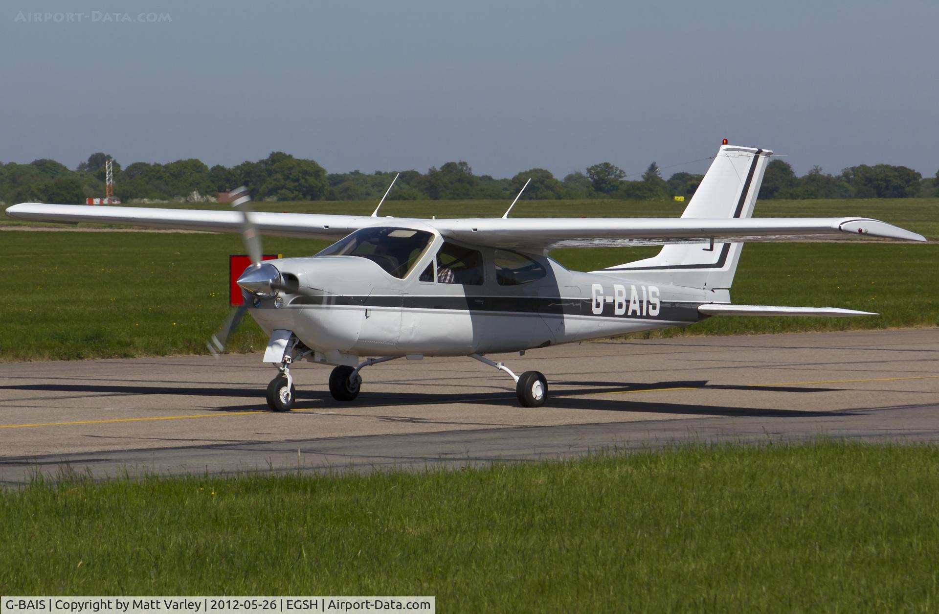 G-BAIS, 1973 Reims F177RG Cardinal RG C/N 0069, Arriving at EGSH.
