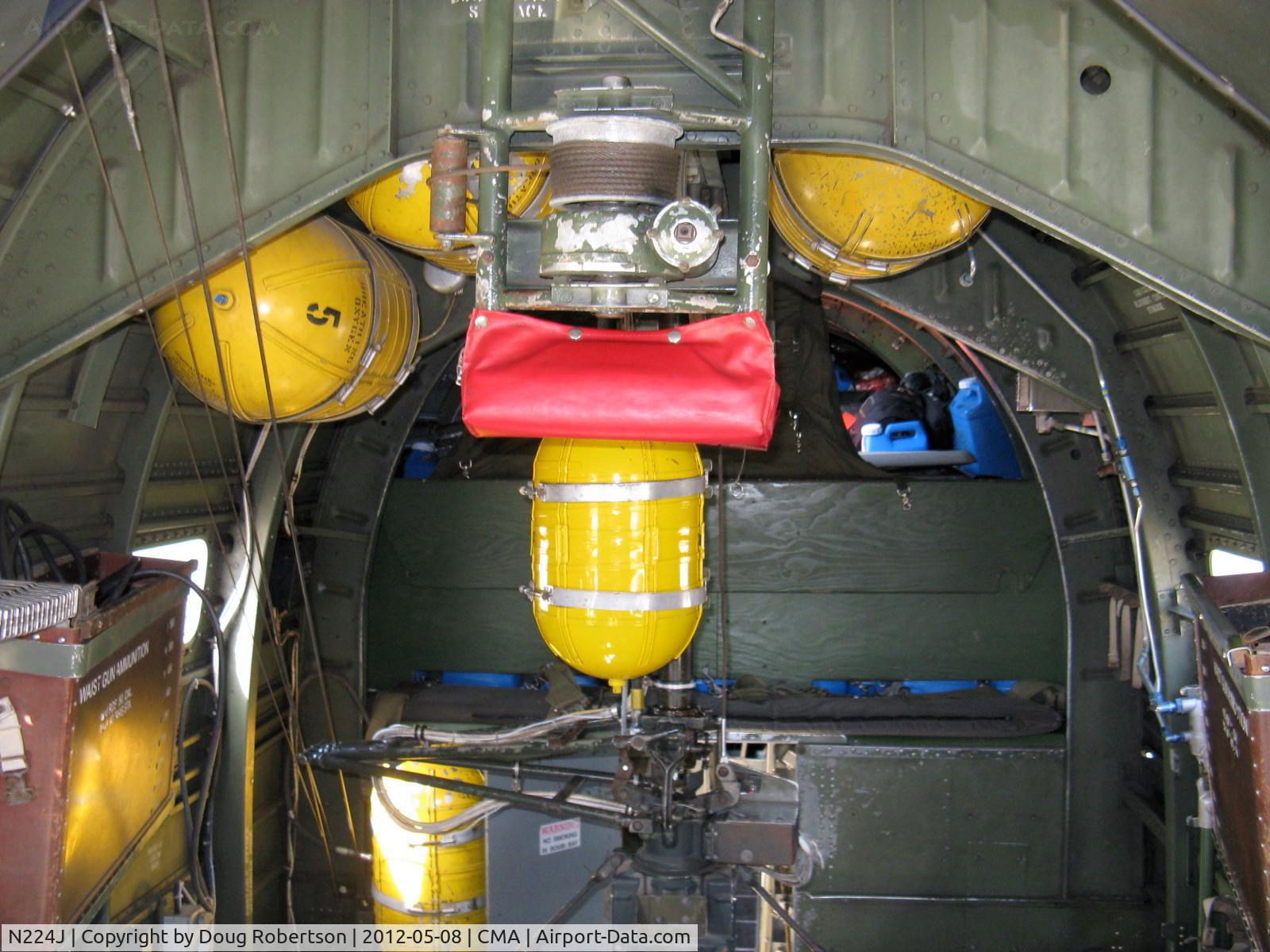 N224J, 1944 Consolidated B-24J-85-CF Liberator C/N 1347 (44-44052), 1944 Consolidated B-24J LIBERATOR 'Witchcraft' four turbocharged P&W R-1830-65 Twin Wasp 1,200 Hp each. World's SOLE REMAINING FLYING EXAMPLE. Looking aft waist area