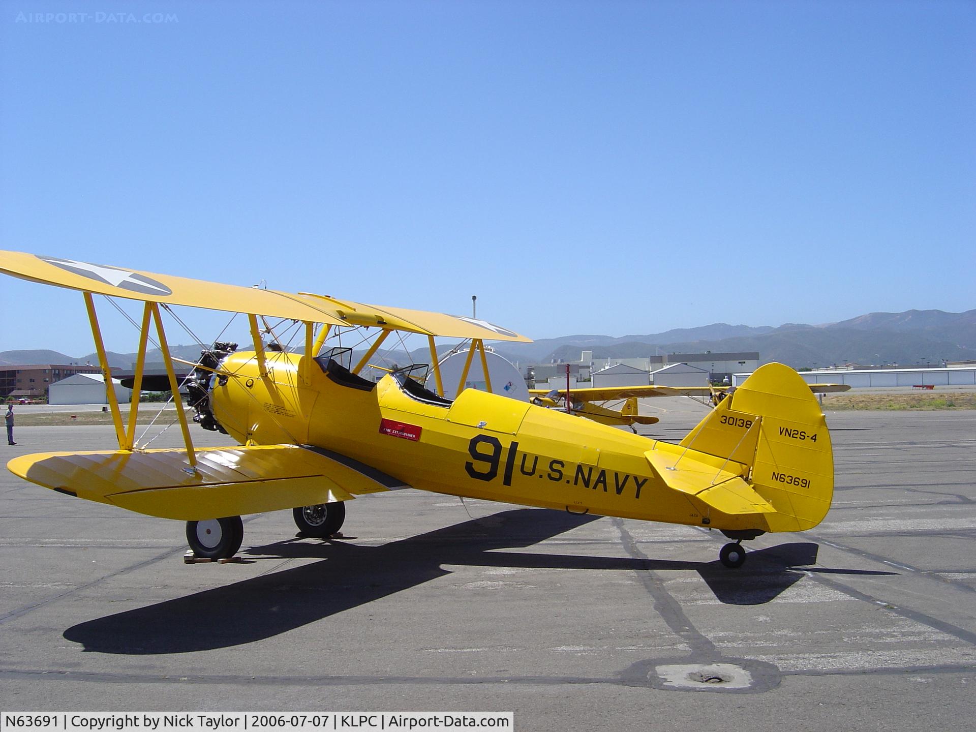 N63691, 1942 Boeing N2S-4 Kaydet (A75N1) C/N 75-3592, Lompoc Piper Cub Fly-in 2006