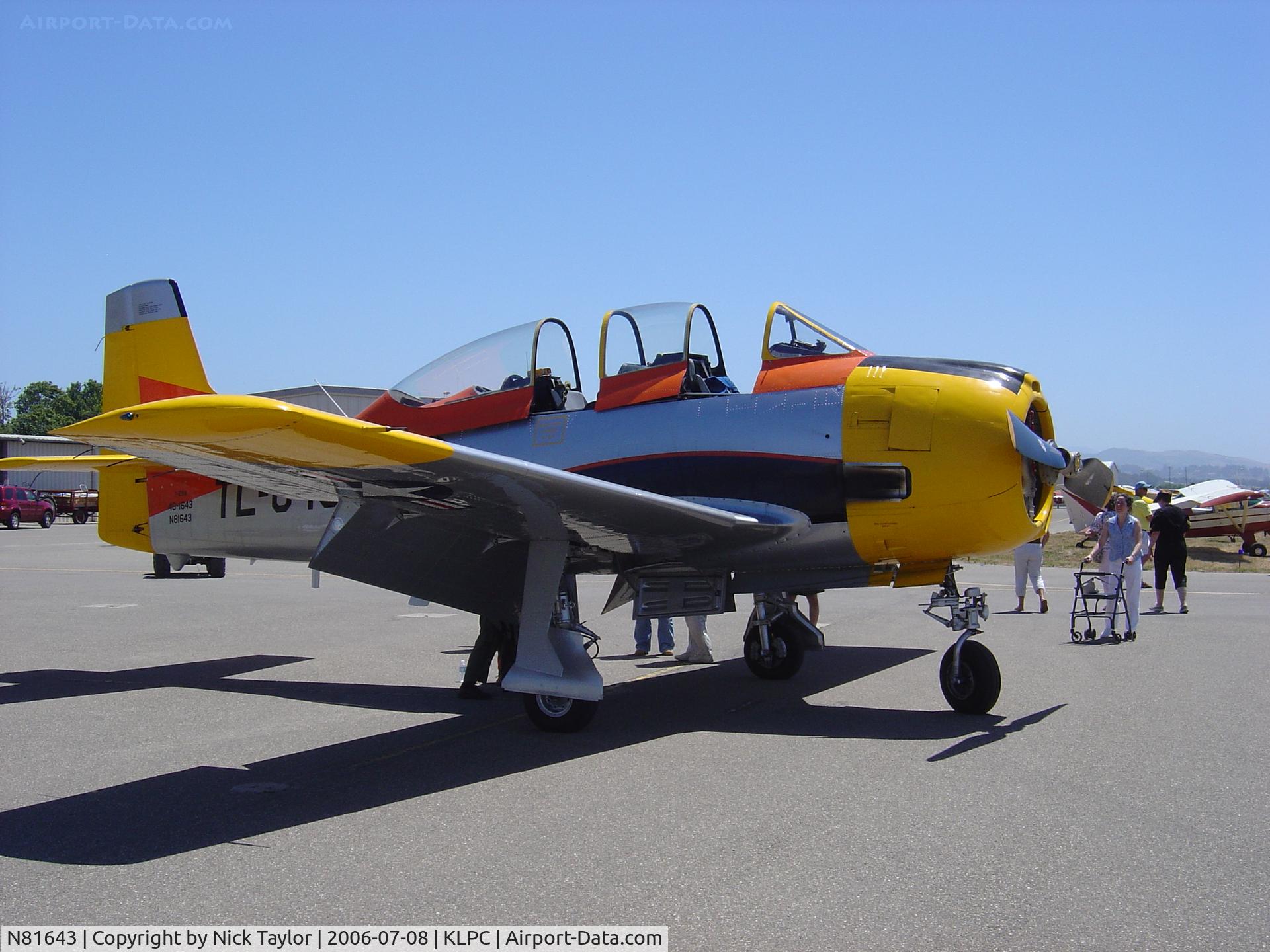 N81643, 1949 North American T-28A Trojan C/N 159-155 (49-1643), Lompoc Piper Cub Fly-in 2006