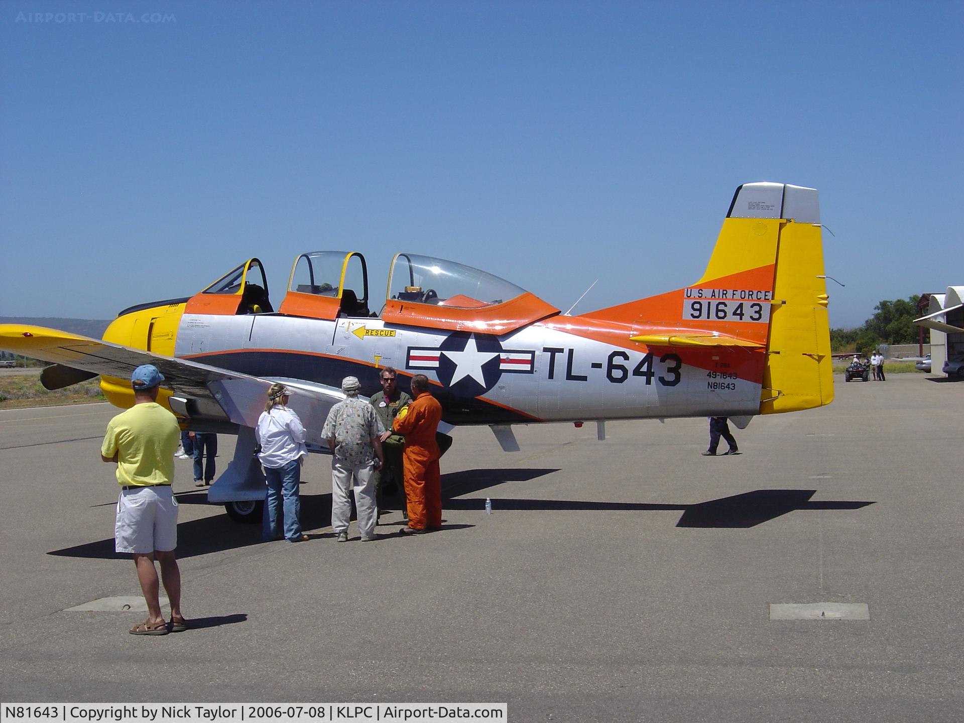 N81643, 1949 North American T-28A Trojan C/N 159-155 (49-1643), Lompoc Piper Cub Fly-in 2006