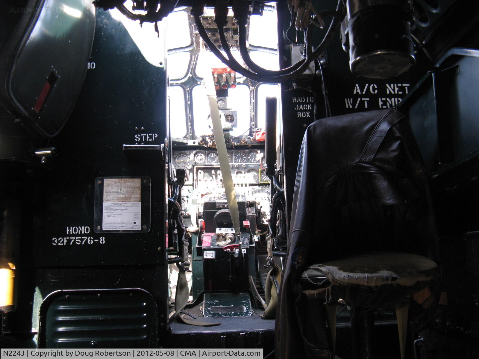 N224J, 1944 Consolidated B-24J-85-CF Liberator C/N 1347 (44-44052), 1944 Consolidated B-24J LIBERATOR 'Witchcraft', four turbocharged P&W R-1830-65 Twin Wasp 1,200 Hp each, cockpit and panel-better access unavailable
