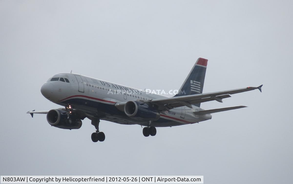 N803AW, 1998 Airbus A319-132 C/N 0931, On final for 26R