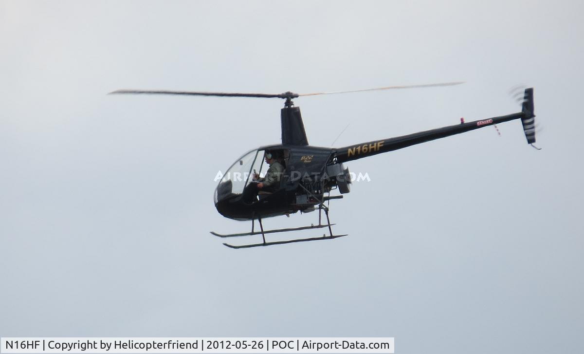 N16HF, 1988 Robinson R22 BETA C/N 0778, Westbound after lifting off from the north side training area