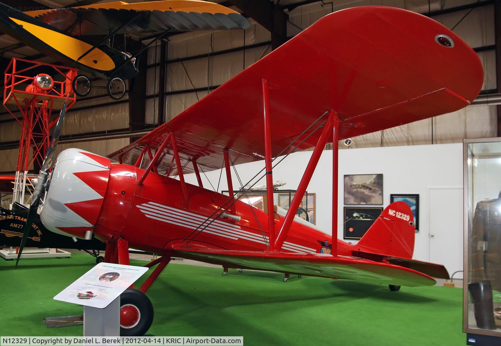 N12329, Curtiss-Wright Travel Air A-14-D C/N 2009, This beauty is on display at the Virginia Aviation Museum.