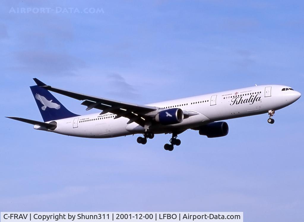 C-FRAV, 1997 Airbus A330-322 C/N 171, Landing rwy 15R with additional Air Algérie titles...