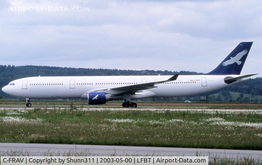 C-FRAV, 1997 Airbus A330-322 C/N 171, Landing rwy 20 under Khalifa Airlines c/s without titles... Used by Skyservice Airlines for Pilgrimage charter flight ;)