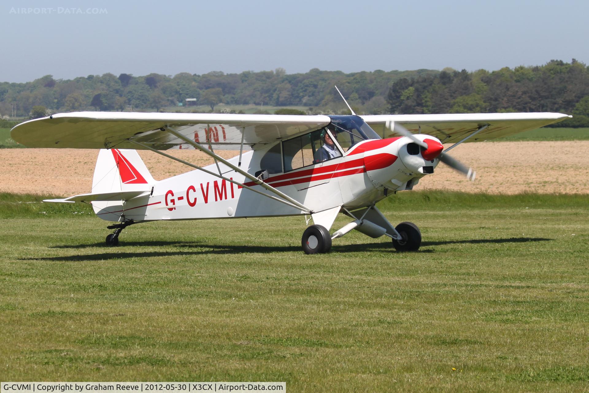 G-CVMI, 1957 Piper PA-18-150 Super Cub C/N 18-5700, Just landed.