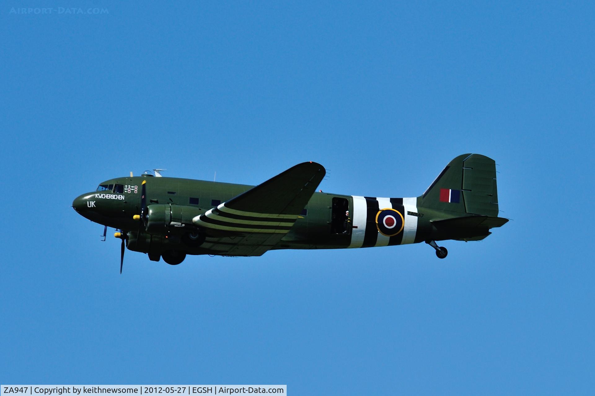 ZA947, 1943 Douglas C-47A-60-DL Dakota III C/N 10200, Dakota doing a nice fly by .... unexpected !